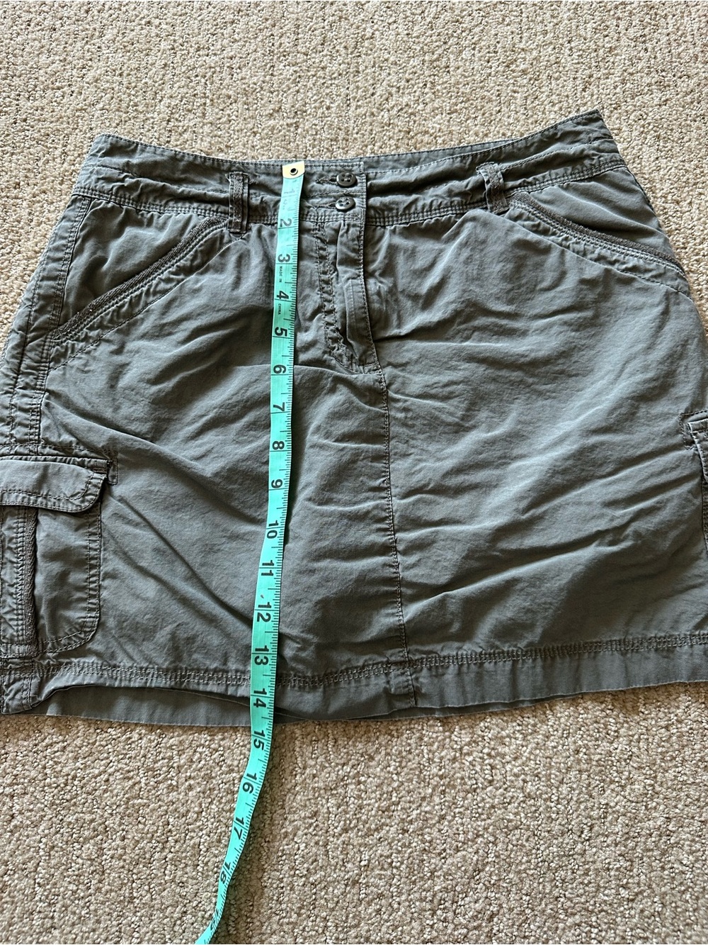 Reitmans Y2K Olive Green Cargo Mini Skort Utility Gorpcore Chic Size 8P - Picture 9 of 10